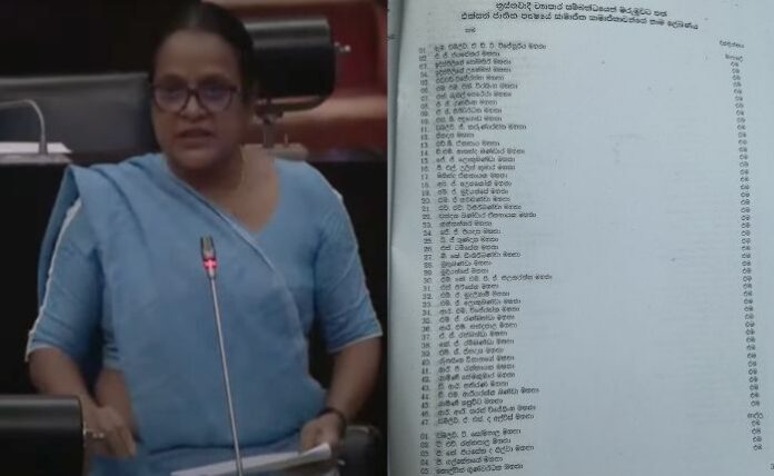 MP Rohini tables list of UNP members allegedly killed by JVP