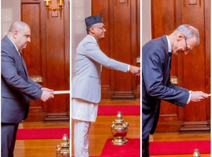 Three new Ambassadors present credentials to President
