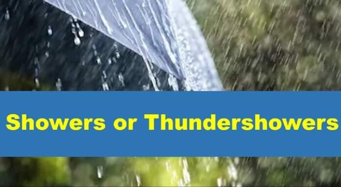 Sunday Weather : Showers or thundershowers in the evening & night