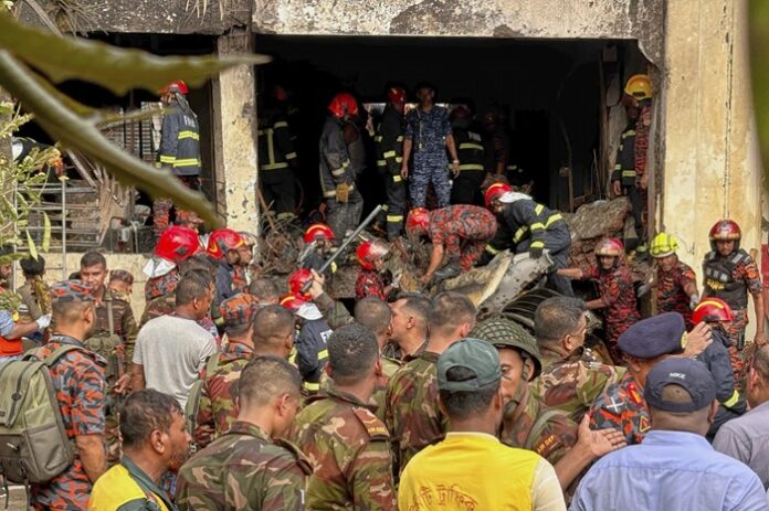 Bangladesh Air Force training jet crashes into school in Dhaka